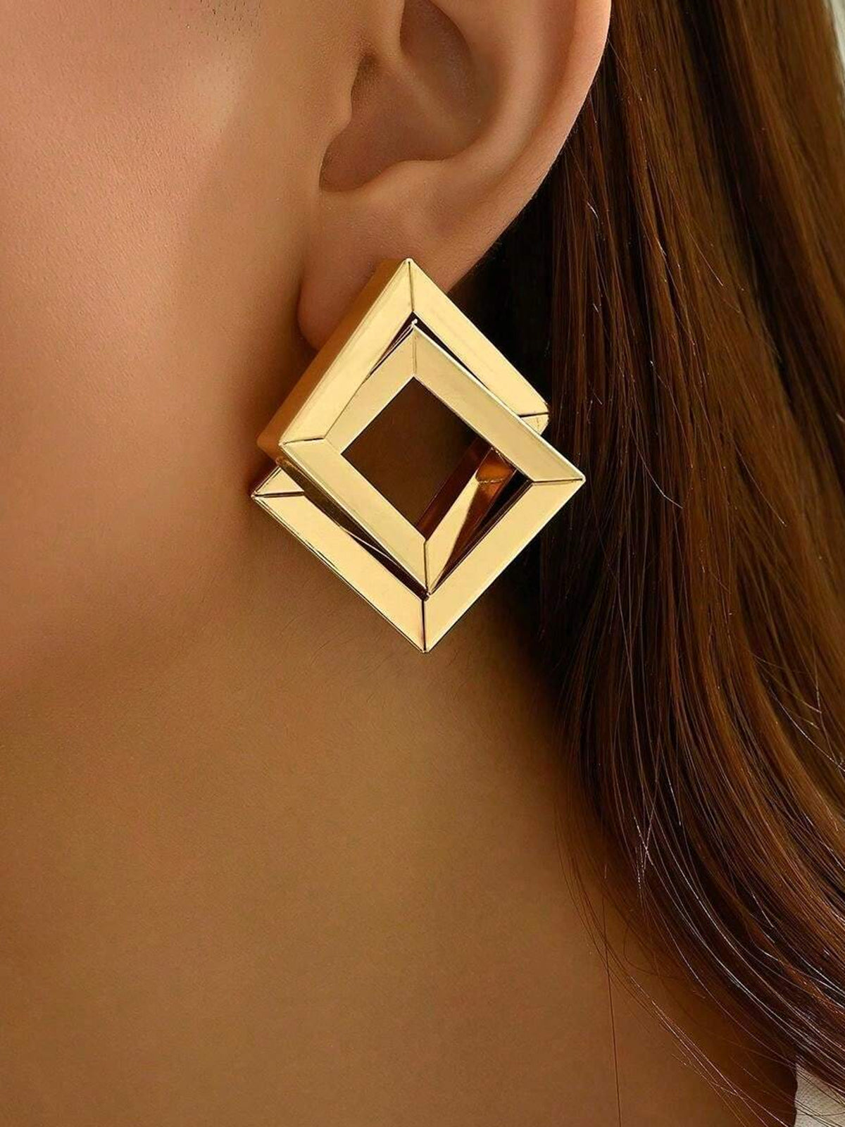 Clara | Metall Kreuz-Rhombus Ohrringe