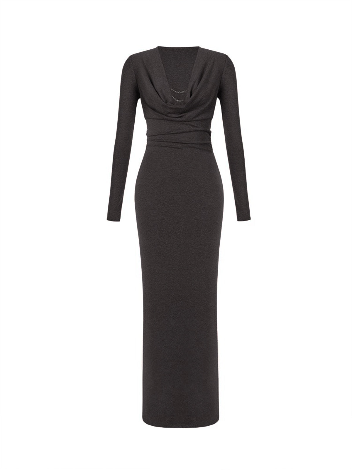 Mia | Elegantes Cowl-Neck Kleid mit Metalldetails
