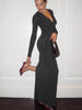 Mia | Elegantes Cowl-Neck Kleid mit Metalldetails