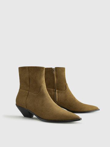 Clara | Stilvolle Western-Stiefeletten mit Blockabsatz und Reißverschluss