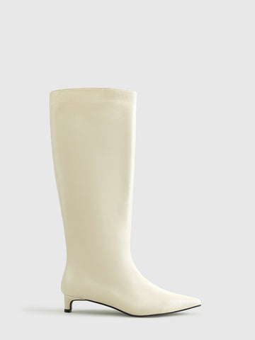 Katja | Elegante spitz zulaufende Kitten-Heel-Stiefel