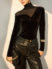 Leni | Elegante Samtbluse mit transparenten Details