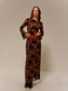 Laura | Rückenfreies Kleid mit Flockprint und Bindeband