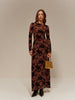 Laura | Rückenfreies Kleid mit Flockprint und Bindeband