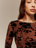 Laura | Rückenfreies Kleid mit Flockprint und Bindeband