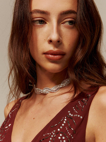 Celina | Funkelndes Strass-Choker-Halsband