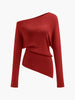 Anja | Asymmetrisches Stricktop mit Wollmischung