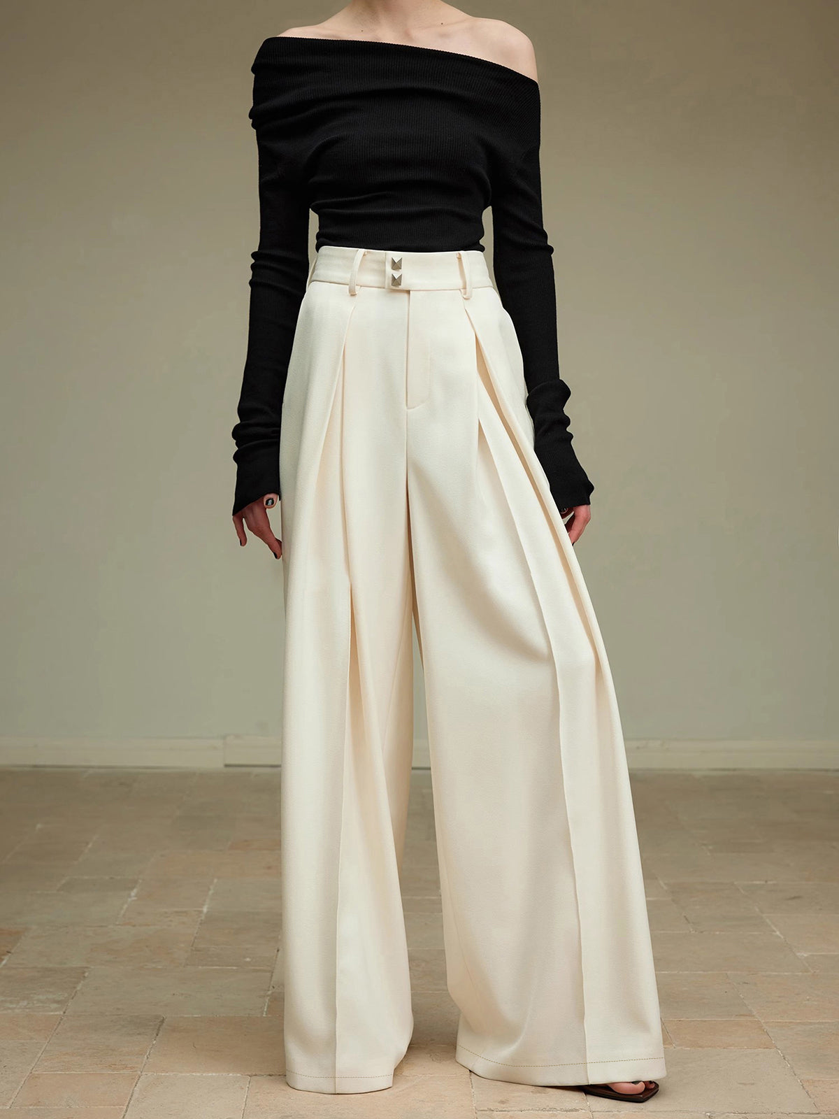 Celina | Elegante Hochbund-Palazzo-Hosen