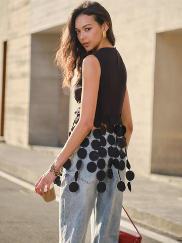 Clara | Crop Top mit Fransendetails