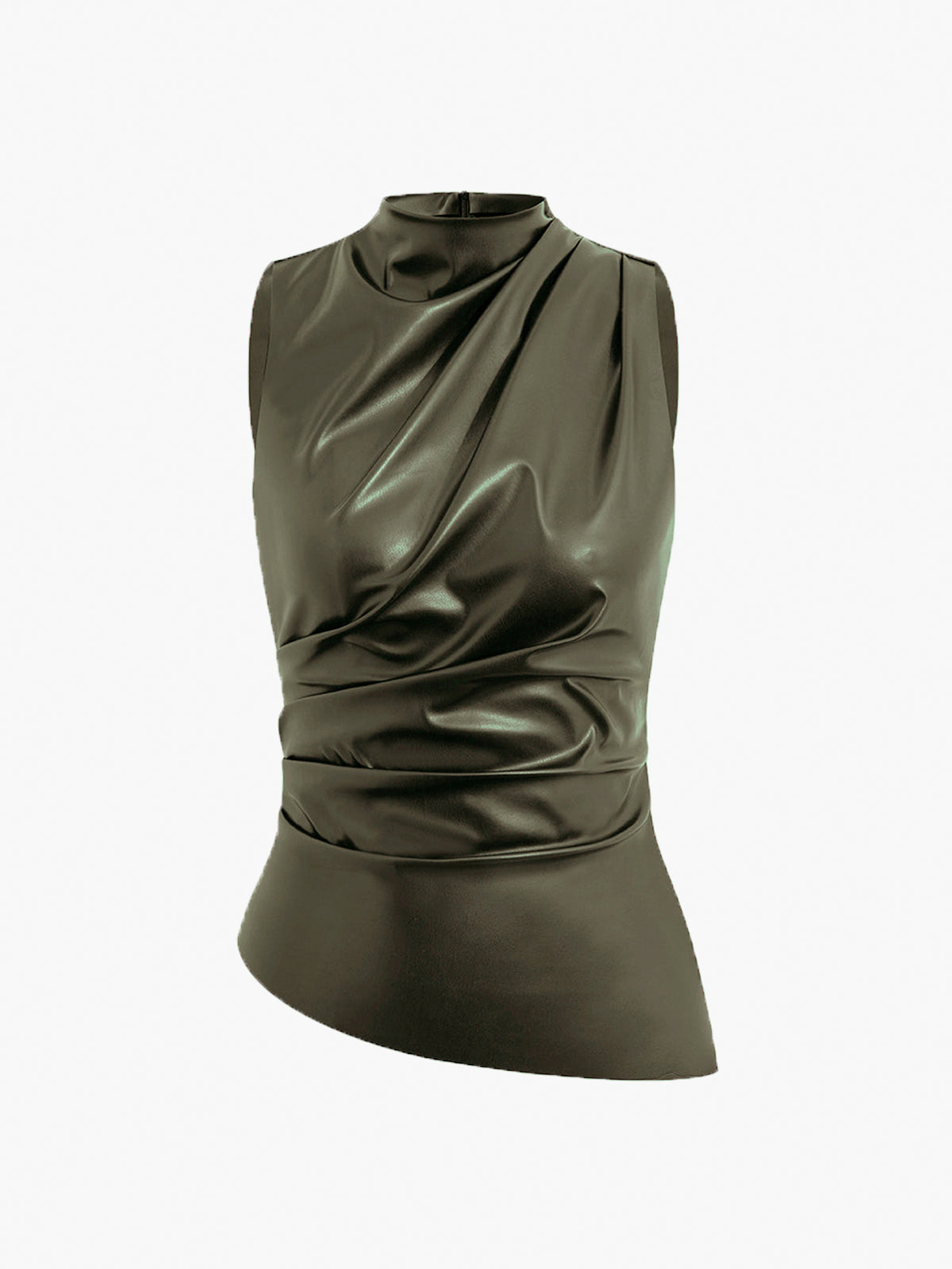 Ben | Mock Neck Kunstleder Tanktop