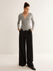 Leonora | V-Ausschnitt Criss Cross Strickoberteil