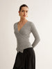 Leonora | V-Ausschnitt Criss Cross Strickoberteil
