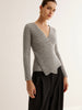 Leonora | V-Ausschnitt Criss Cross Strickoberteil