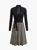 Clara | Elegantes Pulloverkleid mit Gürtel und Karomuster