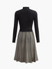 Clara | Elegantes Pulloverkleid mit Gürtel und Karomuster