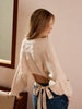 Mia | Kabelstrick-Pullover mit Schleifen-Details