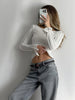 Leonie | Wellenbesatz Skinny Piping Jersey-Top