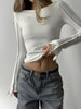 Leonie | Wellenbesatz Skinny Piping Jersey-Top