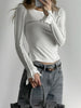 Leonie | Wellenbesatz Skinny Piping Jersey-Top