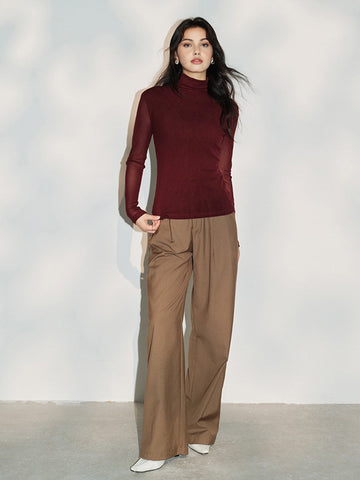 Maxime | Minimalistisches Mock Neck Jersey Oberteil