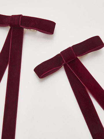 Clara | Samt Schleifen-Haarspangen im 2er Set