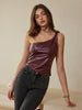 Leonie | Stilvolles Asymmetrisches Tanktop aus Kunstleder