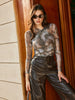 Anja | Elegante Bluse mit Kreuzdruck
