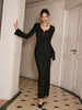 Clara | Elegantes Kleid mit Glockenärmeln und Lattichsaum