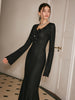 Clara | Elegantes Kleid mit Glockenärmeln und Lattichsaum