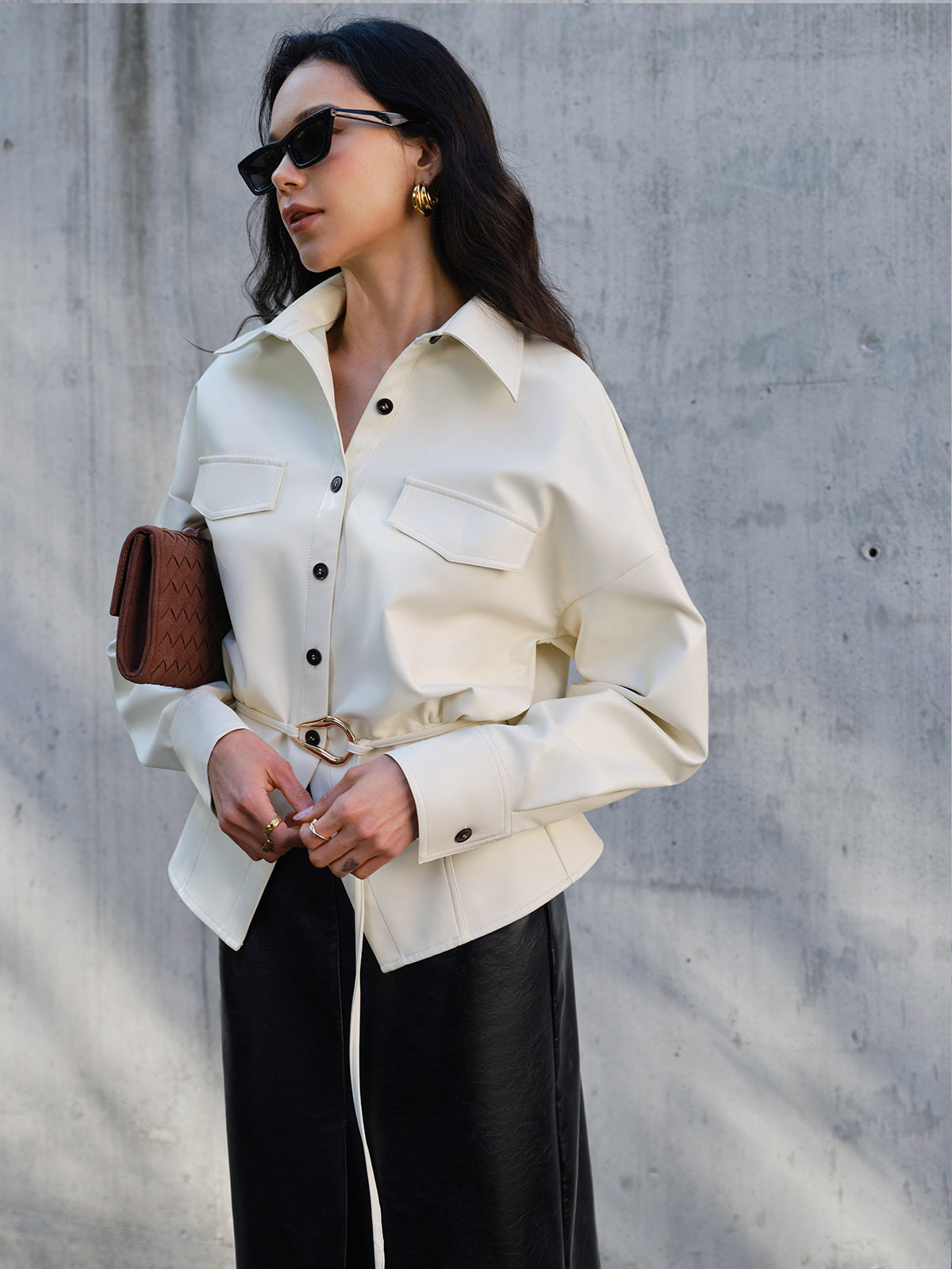 Max | Elegantes Polo-Shirt aus Kunstleder