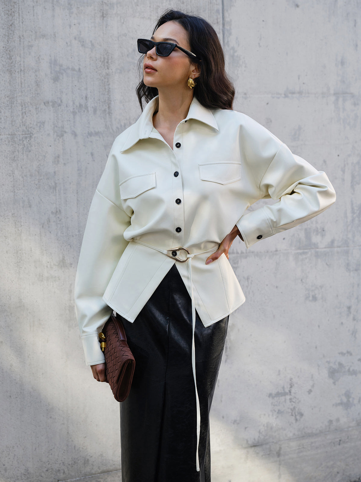 Max | Elegantes Polo-Shirt aus Kunstleder