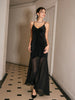 Clara | Chiffon-Hem Velvet Cami Kleid