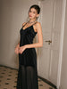 Clara | Chiffon-Hem Velvet Cami Kleid