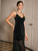 Clara | Chiffon-Hem Velvet Cami Kleid