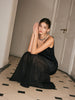 Clara | Chiffon-Hem Velvet Cami Kleid