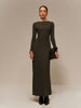 Clara | Elegantes Maxikleid ohne Gürtel mit Lettuce Trim