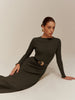 Clara | Elegantes Maxikleid ohne Gürtel mit Lettuce Trim