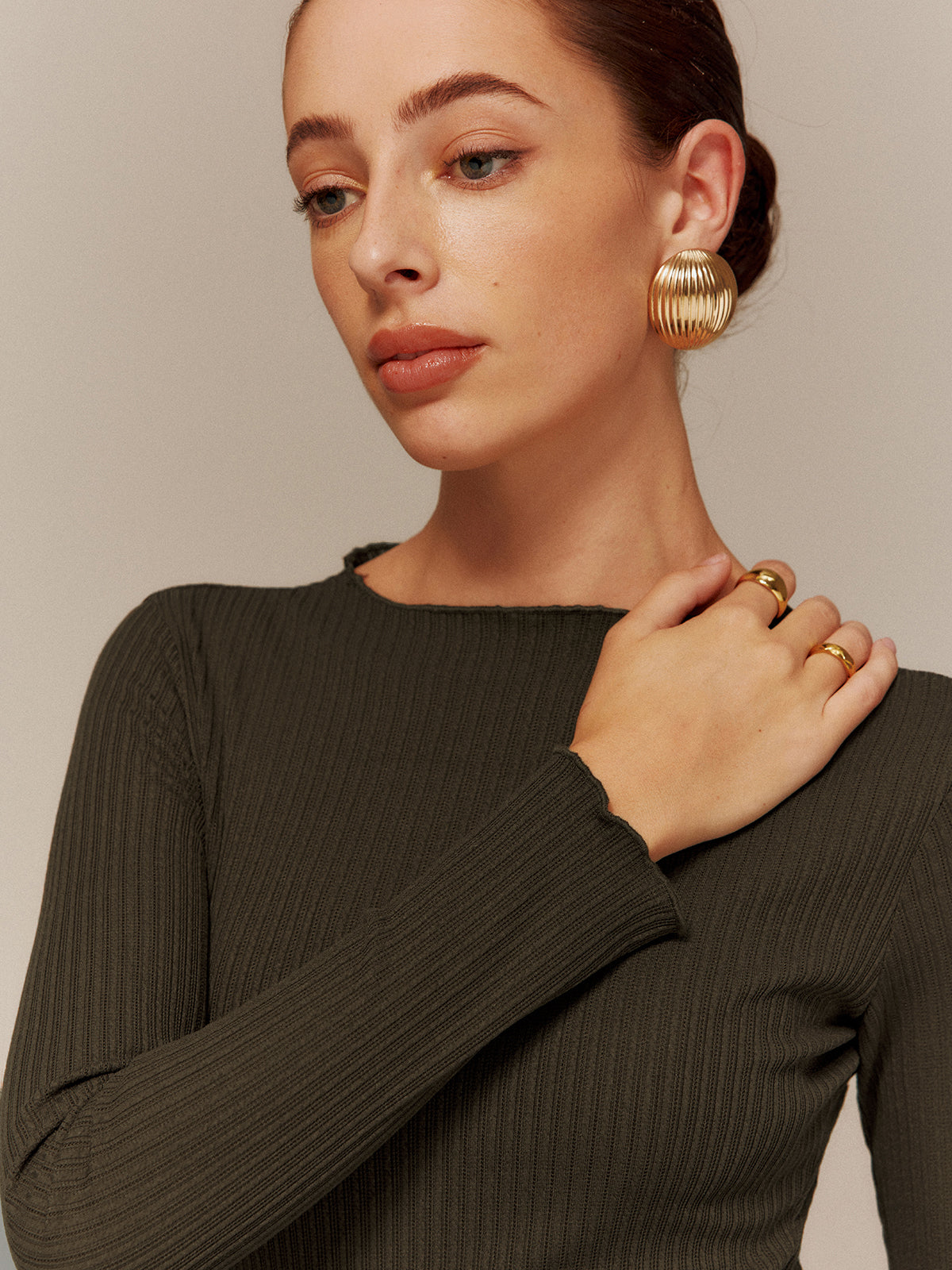 Clara | Elegantes Maxikleid ohne Gürtel mit Lettuce Trim