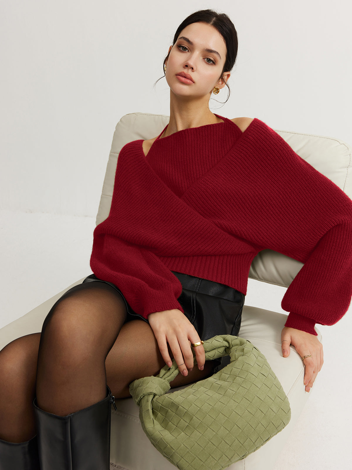 Sophie | 2-in-1 Bat Sleeve Halter Stricktop