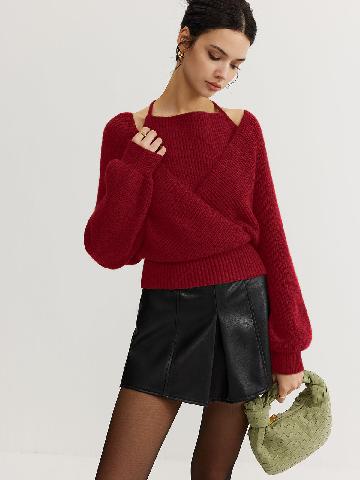 Sophie | 2-in-1 Bat Sleeve Halter Stricktop