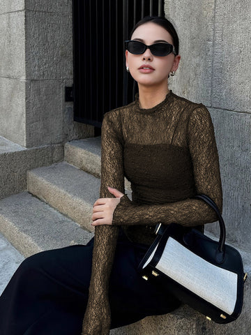 Lisa | Zweiteiliges Blusenset mit Spitze und Jersey