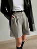 Clara | Elegante Tweed-Bermudashorts mit Gürtel