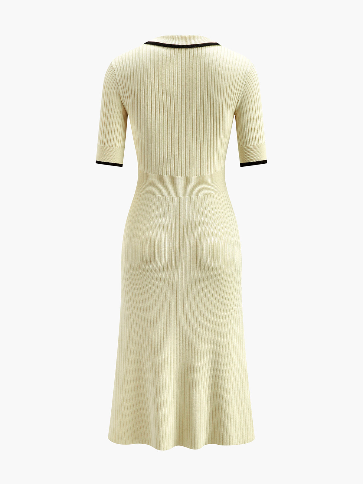 Mila | Kontrastbesetztes Midi-Kleid mit kurzem Ärmel