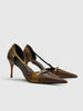 Elegante Pumps | Schlangenlederdruck Schnallen-Pumps