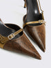 Elegante Pumps | Schlangenlederdruck Schnallen-Pumps