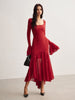 Clara | Chiffon Hem Slim Panel Kleid