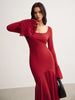 Clara | Chiffon Hem Slim Panel Kleid
