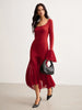 Clara | Chiffon Hem Slim Panel Kleid