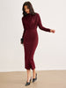 Lena | Plissiertes Jerseykleid mit Stehkragen