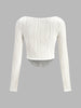 Clara | Crop T-Shirt mit quadratischem Ausschnitt und Paspelierung